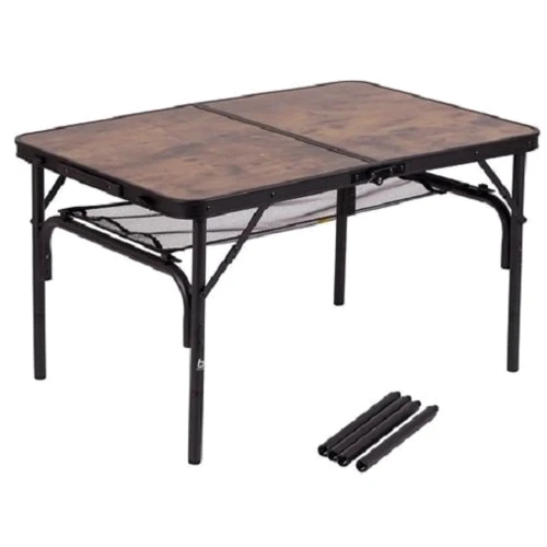 Стіл для кемпінгу Bo-Camp Decatur 90x60 cm Black/Wood look (1404200): Розмір 90х60х81 см