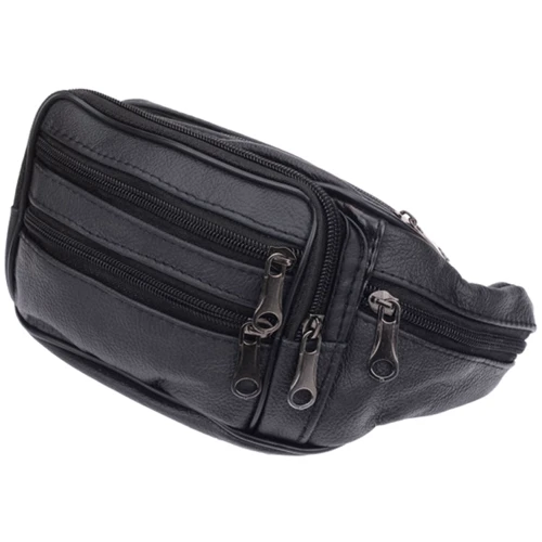 Чоловіча поясна сумка Borsa Leather чорна (1t166m-black)