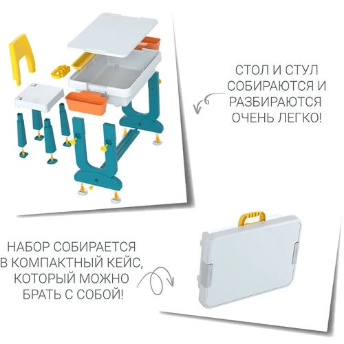 Детский многофункциональный столик Трансформер Poppet 6 в 1 и стульчик (2035012): Возрастная группа от 1 года