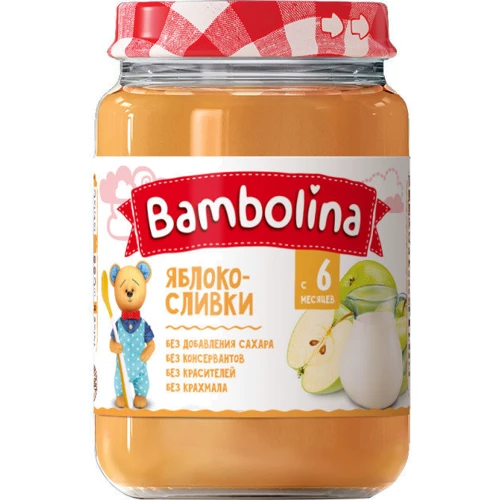 Пюре Bambolina Яблоко-сливки 190 г new (4813163002080)