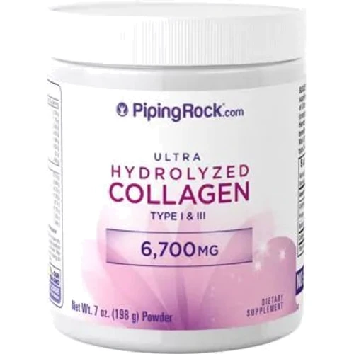 Piping Rock Ultra Collagen Powder Type I & III 7 oz (198 g) Bottle Колаген високої концентрації в порошку, тип I і III