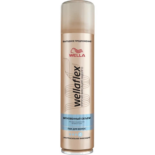 WELLAFLEX Лак для волос Мгновенный объем экстрасильной фиксации 400 ml