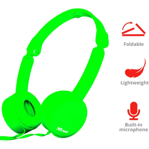Наушники Trust Nano Foldable Headphones Green фото 8