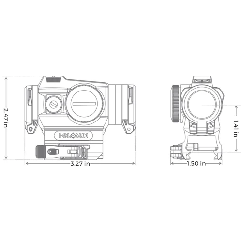 Приціл Holosun 515 Compact, 2 MOA Dot & 65 MOA Circle (Red), H 1.41in, QD mount, Titanium, Solar (1592.00.52)