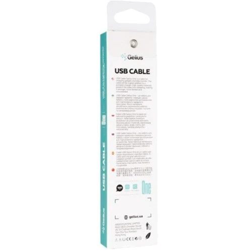 Кабель Gelius USB Cable to Lightning One 1m Black (GP-UC117): Тип USB Cable - Lightning