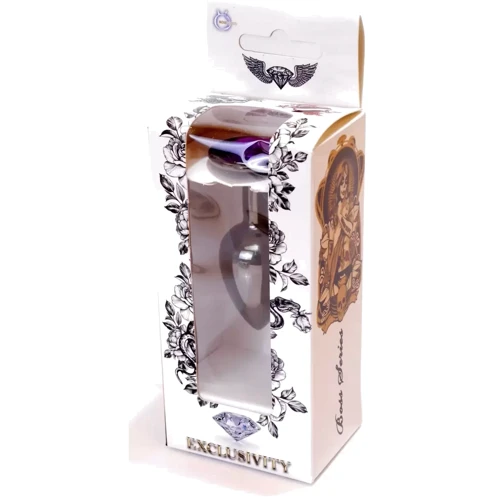 Анальная пробка с кристаллом BOSS of TOYS Boss Series - Jewellery Dark Silver PLUG Purple S, BS6400034