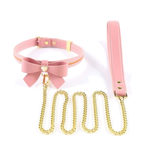 Ошейник с поводком LOCKINK Sevanda Love Heart Butterfly Leather Collar Set - Pink: Производитель LOCKINK