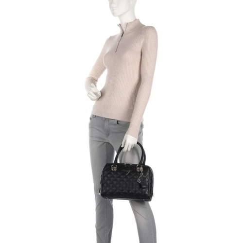 Женская сумка саквояж Guess Cessily Box Satchel черная (HWEV7679050-BLA): Материал Искусственная кожа