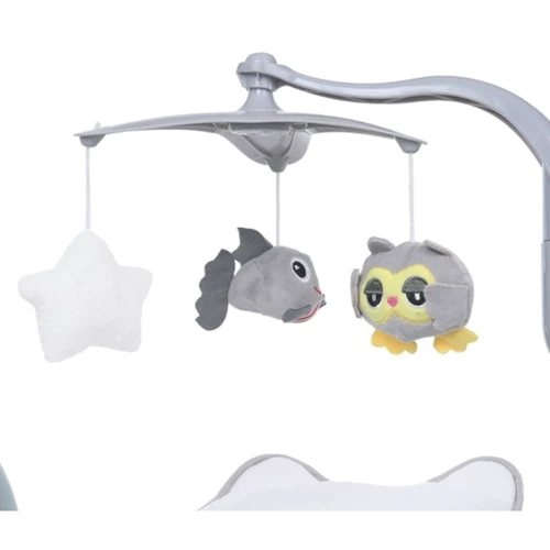 Гойдалка El Camino сіра (ME 1075 TEDDY Gray Animals): Додаткові зручності пульт ДУ, дуга с игрушками, Ремни безопасности, Звуковое сопровождение, Изменение наклона