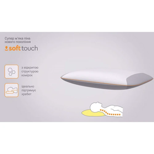 Подушка Sonex Softback 43x60x10 см белая (SO102166): Размер, см 43х60