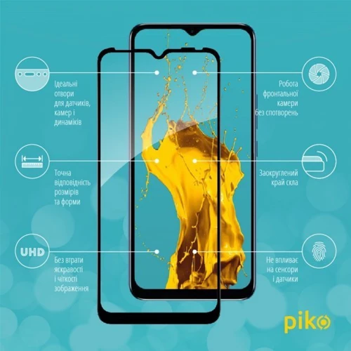 Аксессуар для смартфона Piko Tempered Glass Full Glue Black for Infinix Smart 6: Тип защитное стекло