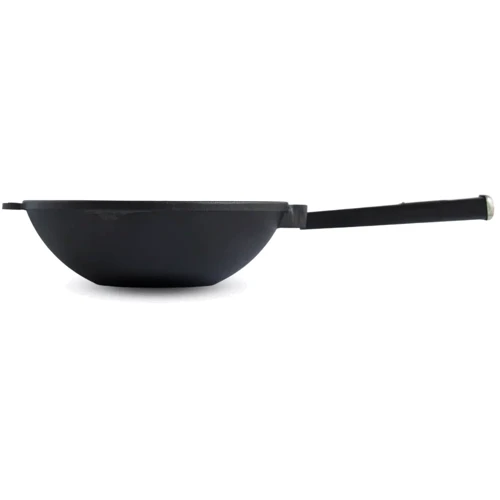 Сковорода Brizoll Wok Black чугунная со стеклянной крышкой 2.8л 260х80мм (W26HP1-6): Диаметр, см 26