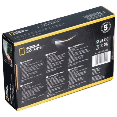 Фонарь туристический National Geographic Iluminos Stripe 300 lm + 90 Lm USB Rechargeable (9082600): Световой поток, лм 300