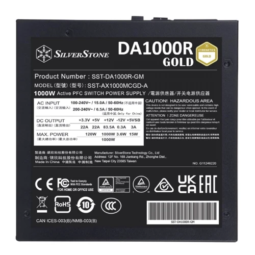 Блок питания Silverstone DA1000R Gold (SST-DA1000R-GM): Модульные (съемные) кабеля Есть