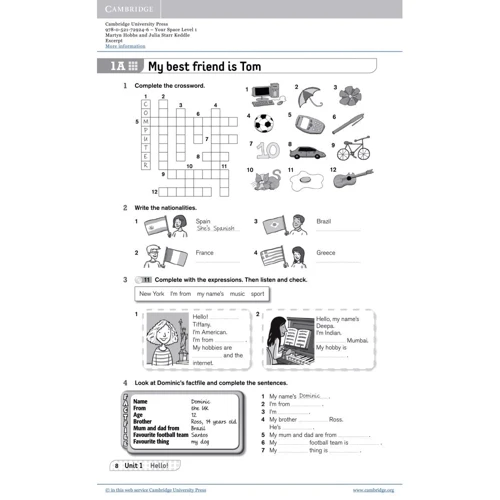 Your Space 1: Workbook with Audio CD: Производитель Cambridge University Press