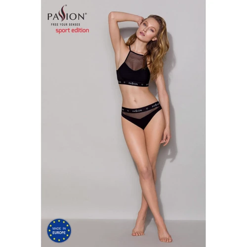 Спортивный топ с прозрачной вставкой Passion PS006 TOP black, size XL