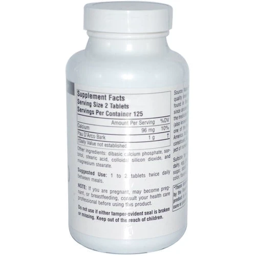 Source Naturals Pau D'Arco 500 mg 250 Tabs За д'арко: Форма випуску таблетки