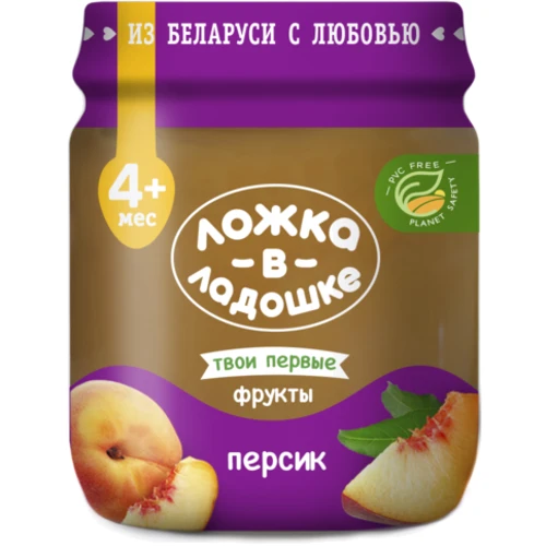 Ложка в ладошке пюре 100 г из персиков с/б