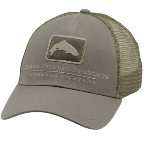 Мужская бейсболка Simms Trout Icon Trucker Tumbleweed зеленая (12226-261-00)