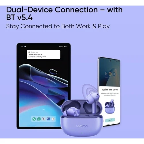 Наушники Realme Buds T200 Lite Aurora Purple фото 8