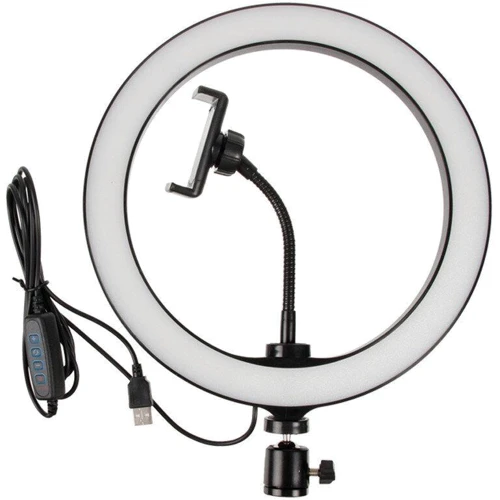 Кольцевая лампа M-126 26см с держателем, без подставки Черный: undefined undefined