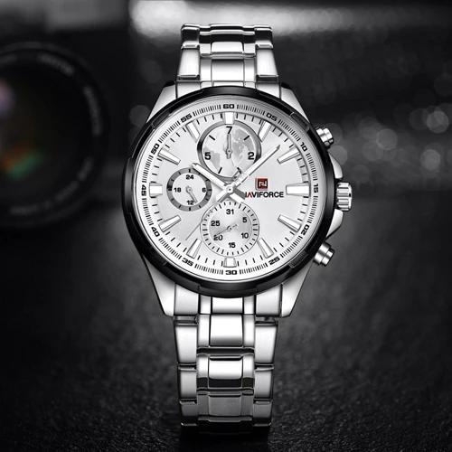 Наручные часы Naviforce 9089s Silver-White (NF9089SW): Тип циферблата Аналоговый (стрелочный)