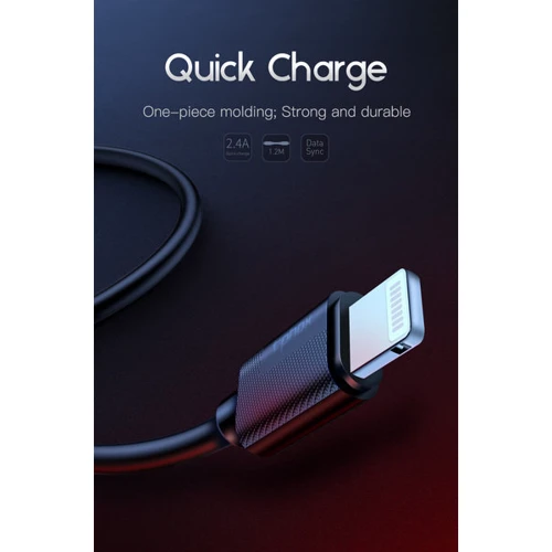 Кабель T-PHOX USB Cable to Lightning Nets 1.2m Black (T-L801 black): Тип USB 2.0, Lightning