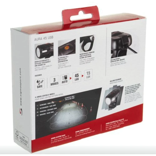 Фонарь Sigma Sport Aura 45 USB (SD17450)