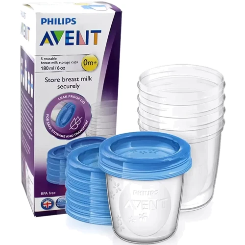 Контейнери для зберігання грудного молока Philips AVENT 5х180 мл (SCF619/05) фото 3