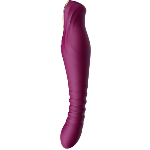 Смартвибратор-пульсатор Zalo — King Velvet Purple, кристалл Swarovski