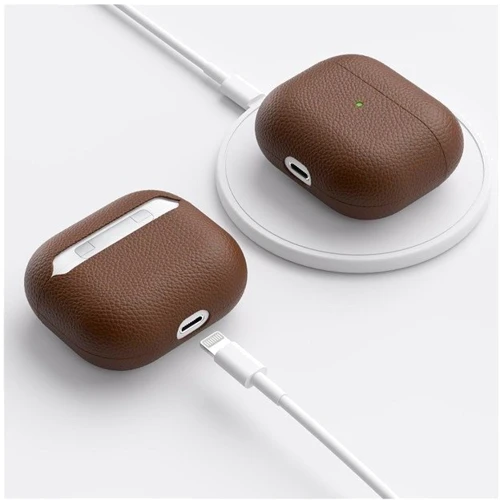 Чехол KeyBudz Artisan Series Leather Natural Brown (AP3_S3_NBN) for Apple AirPods 3 фото 6