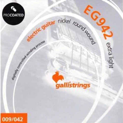 Струна для гитар Струны для электрогитары Galli PROcoated EG0942 (09-42) Extra Light