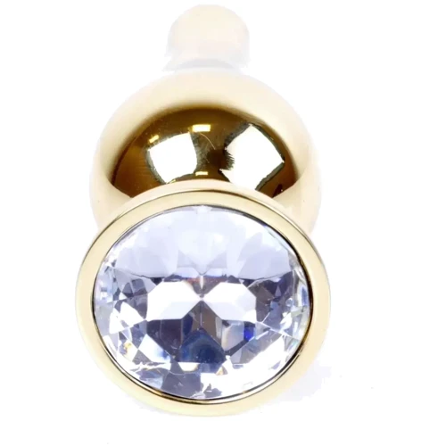 Анальная пробка с кристаллом BOSS of TOYS Boss Series - Jewellery Gold BUTT PLUG Clear, BS6400066