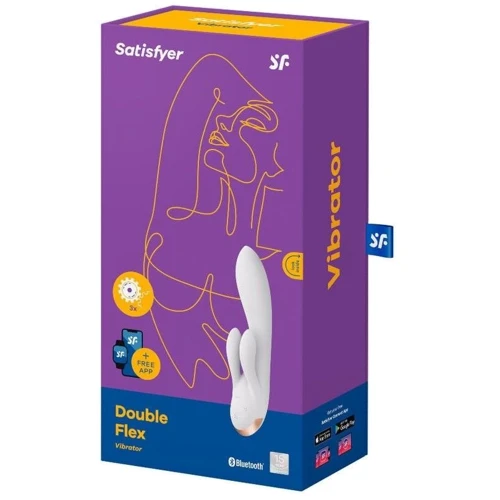 Смарт вібратор кролик із подвійним відростком Satisfyer Double Flex White