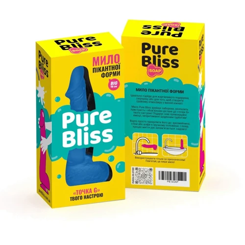 Крафтове мило-член із присоскою Pure Bliss BIG Dark Blue, натуральне