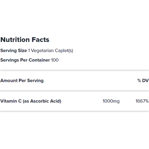 GNC Vitamin C 1000 mg, 100 Vegetarian Caplets: Форма выпуска Таблетки