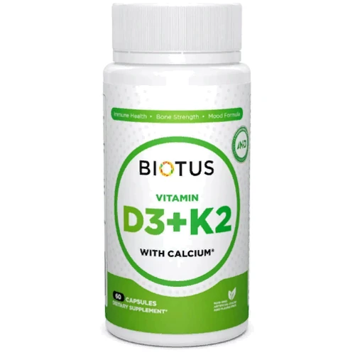 Biotus Vitamin D3 Plus K2 with Calcium Витамин D3 плюс К2 с Кальцием 60 капсул