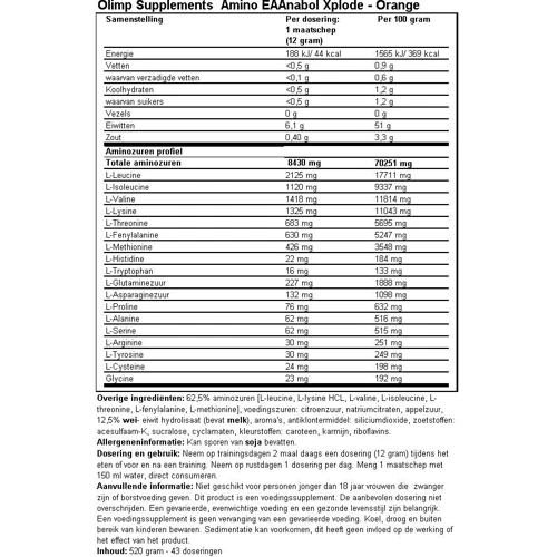 Аминокислота для спорта Olimp Amino EAAnabol Xplode 520 g /40 servings/ Fruit Punch: Тип EAA