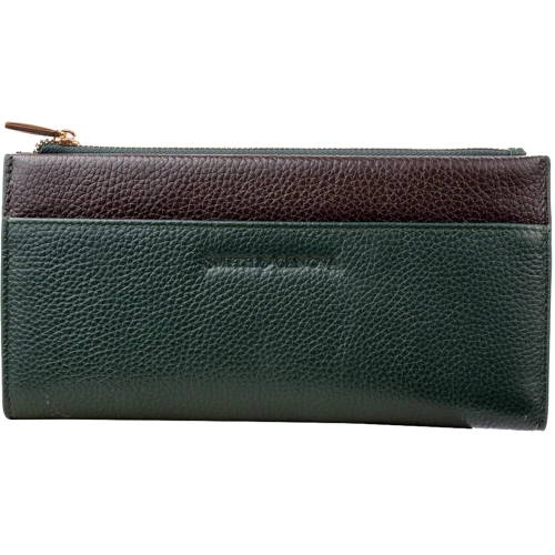 Женский кошелек Smith&Canova зеленый (FUL-26801-green-brn)