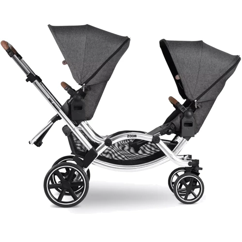 Универсальная коляска для двойни 2 в 1 ABC Design Zoom Diamond Edition Asphalt фото 7