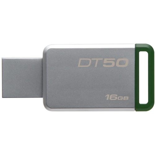 USB-флешка Kingston 16GB DataTraveler 50 USB 3.0 Metal/Green (DT50/16GB): Обсяг пам'яті 16 GB