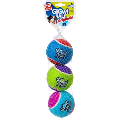 Игрушка для собак Три мяча с пищалкой GiGwi Ball теннисная резина 8 см (75337): Производитель GiGwi