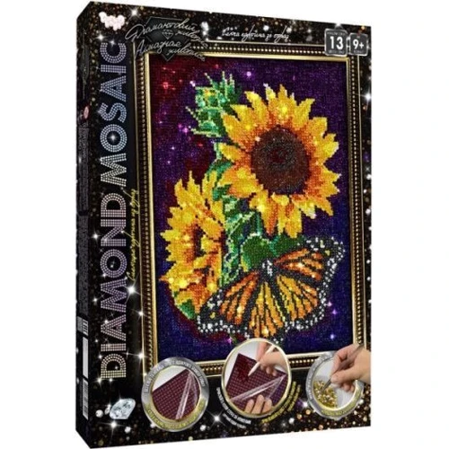 Алмазная мозаика Danko Toys Diamond Mosaic Подсолнух 20x30 см (DM-02-02)