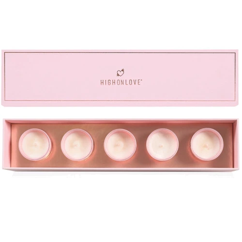 Набор массажных свечей 5 ароматов-афродизиаков HighOnLove Mini Massage Candles Collection, 5 х 35 г