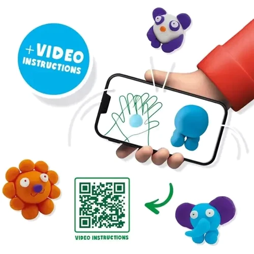 Незасихаюча маса SES Creative Дикі тварини для ліплення 4 кольори (00813S)