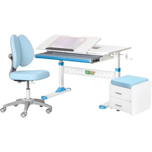 Комплект L ErgoKids TH-310 Blue парта + кресло + тумба (TH-310 + Y-412 Lite + BD-C3 BLUE)