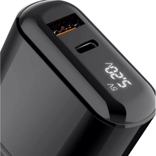 Зарядное устройство XO Wall Charger USB+USB-C PD/QC3.0 18W Black (XO-L42): Тип сетевое