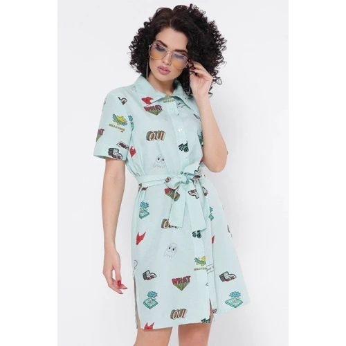 Платье FashionUp PL-1767H-42 42 зеленое повседневное до середины бедра
