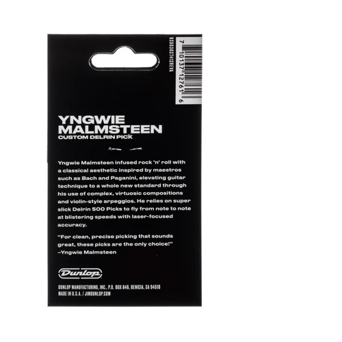 Медиатор Медиатор DUNLOP YNGWIE MALMSTEEN 1.5MM: Материал Delrin (делрин)