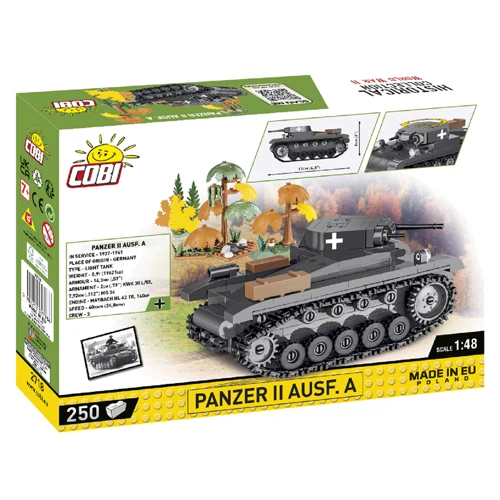 Конструктор Cobi Вторая Мировая Война Танк Panzer II, 250 деталей: Количество деталей, шт. 250